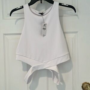 Express brand new White crop top with straps over the abdomen